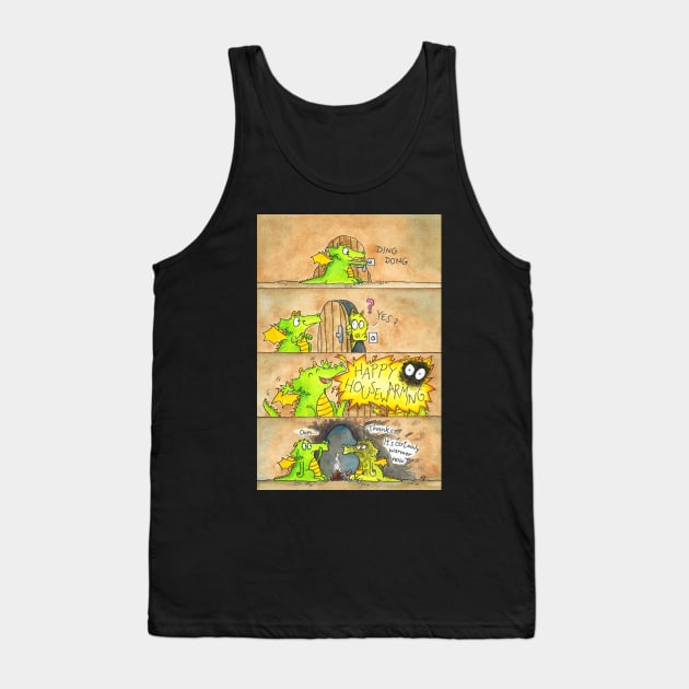 Funny Happy Housewarming Card with Dragons Tank Top by nicolejanes